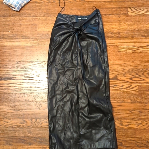 Zara skirt faux leather midi bodycon - Picture 1 of 2